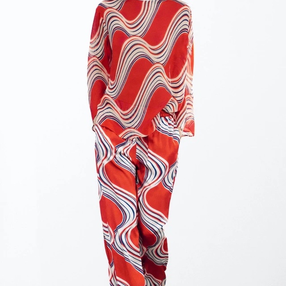 ZW ZARA COLLECTION PRINTED PAJAMA PANTS NWT